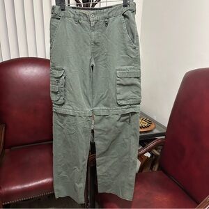 Vtg Boy Scouts of America BSA Pants Youth 16 Green Switchback Convertible Cargo